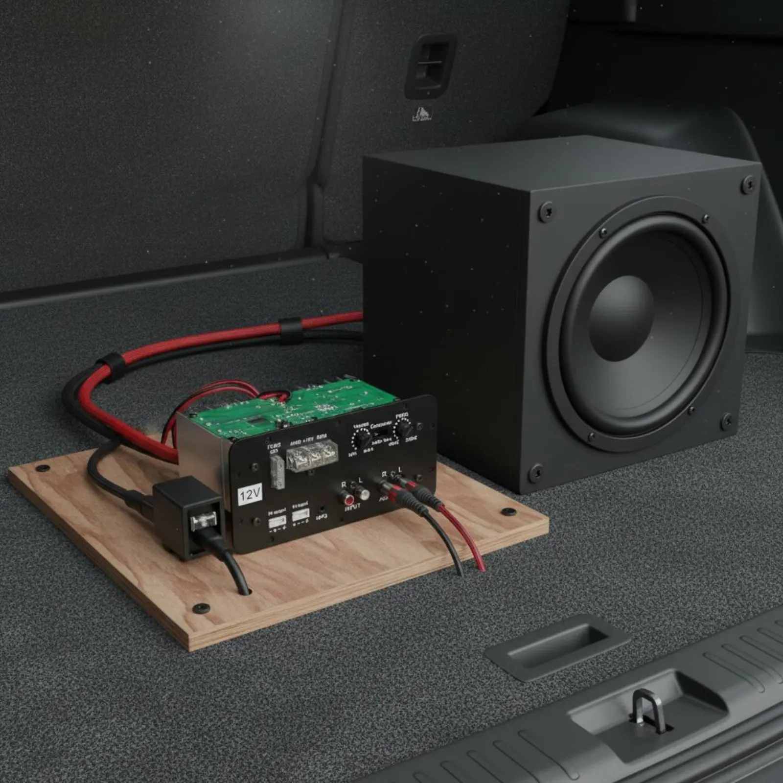 12V Bass Amplifier Adjustable Crossover Bass Amp Board Bluetooth Amplifier AUX Input Audio Electronics Easy Installation
