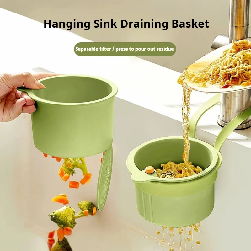 

Round Drain Basket Multi Functional Fruit Vegetable Cleaning Suspended Sink Filter Food Residue Drainage Faucet Filter Basket