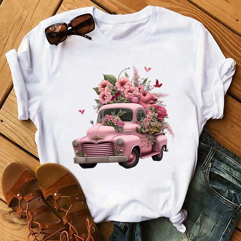 Cartoon cute festooned vehicle fashion DTF Sticker Heat Transfer Clothes Ironing on DIY T-Shirt Washable Vinyl Patch girl & boy