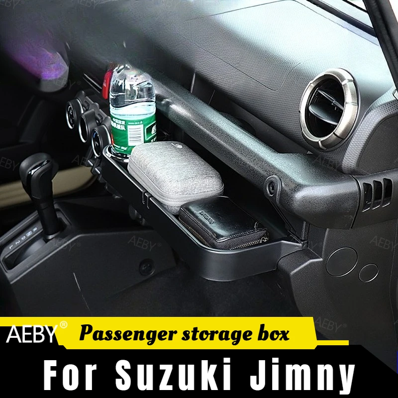 

For Suzuki Jimny 2019-2026 Passenger dash storage tray cup holder,Water cup mobile phone storage box,Anti-slip,Accessories