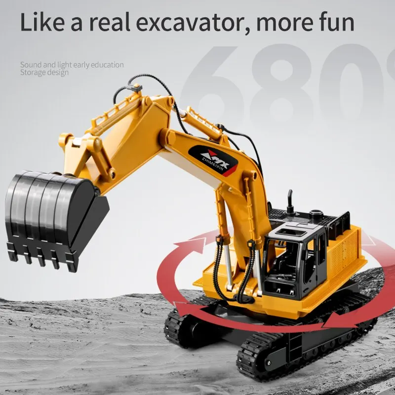 RC Excavator Dumper Car 2.4G Remote Control Engineering Vehicle Crawler Truck Excavator Toys for Boys Kids Christmas Gifts