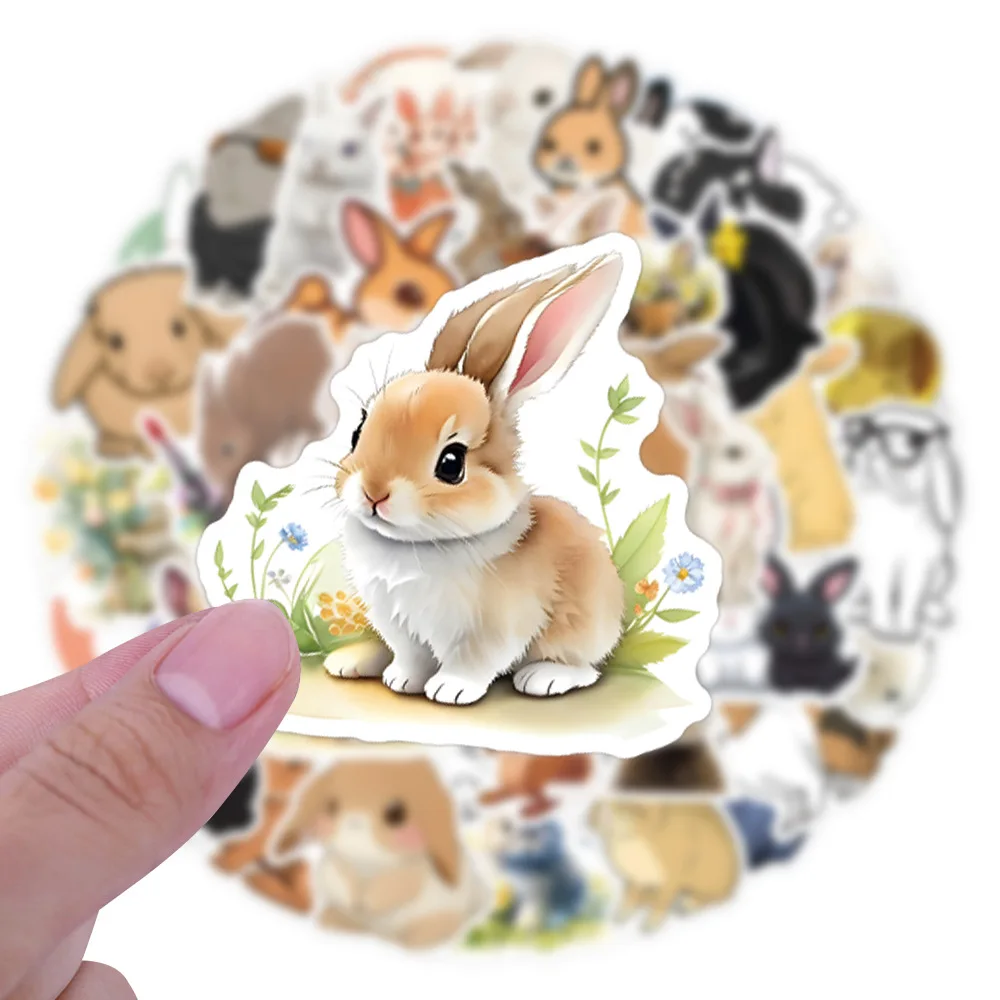 

55Pcs Rabbit Rabbit Decoration Cartoon Cute Graffiti Sticker DIY Luggage Mobile Phone Waterproof Sticker Wholesale
