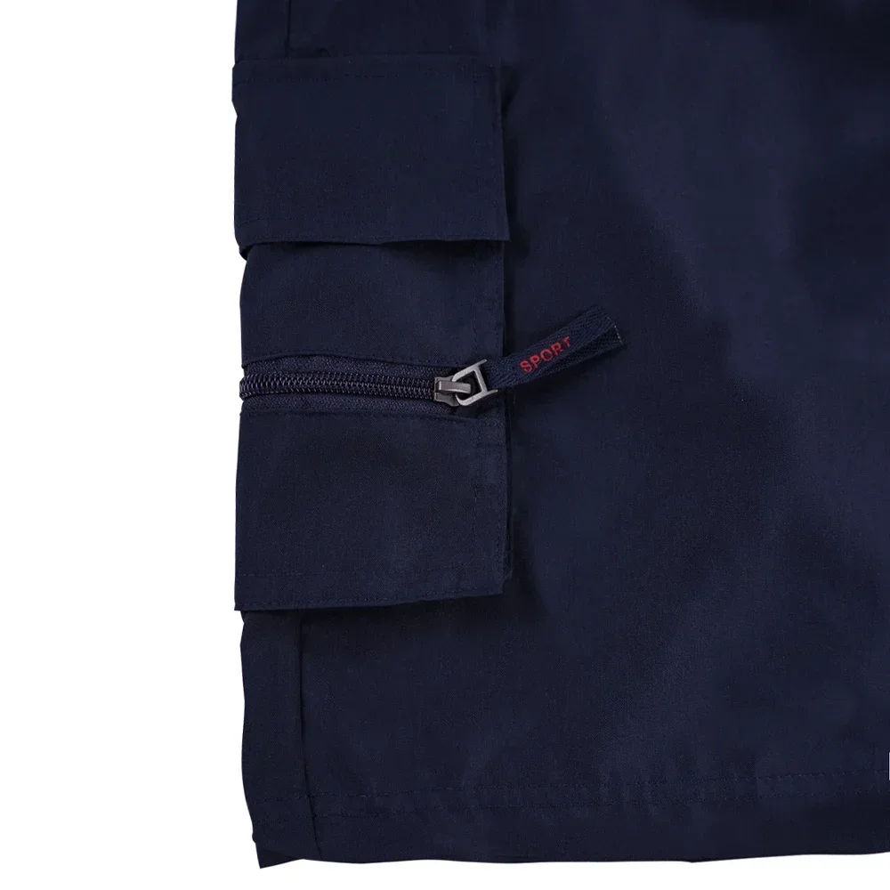 Herren Cargo-Shorts mit Spinnenmuster, Outdoor-Overall, elastischer Bund, Radlerhose, viele Taschen, lockere Passform, Arbeits- und Strandshorts, Sportshorts. – Detail 8