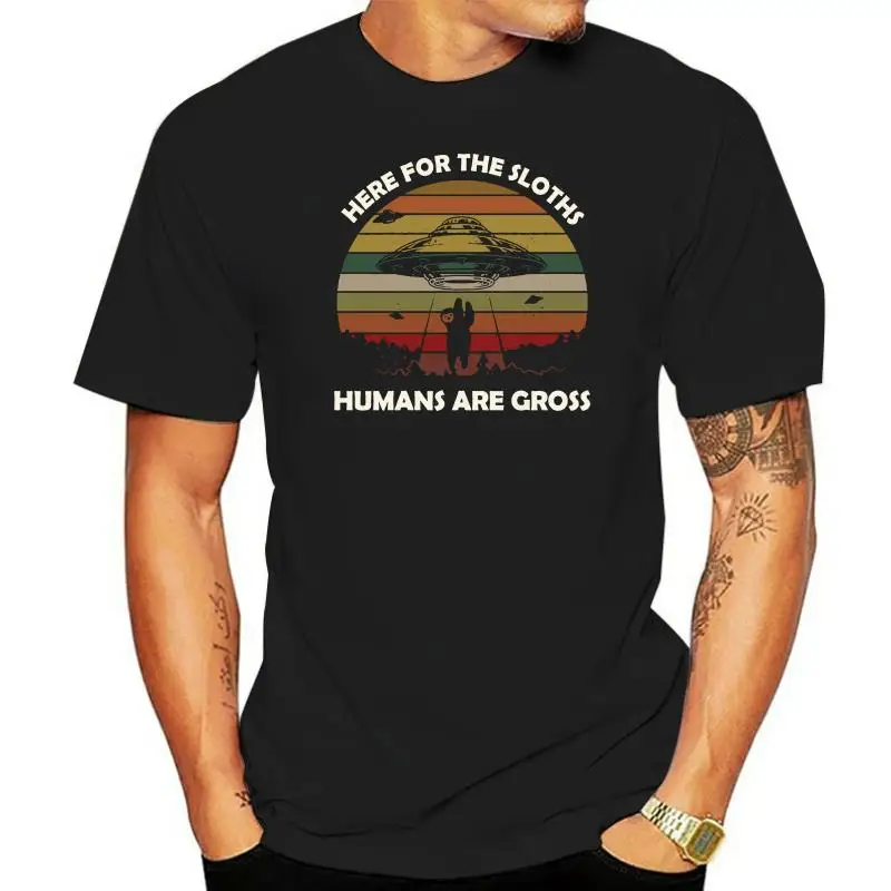 Here For The Sloths Humans Are Gross Spaceship Vintage T-Shirt