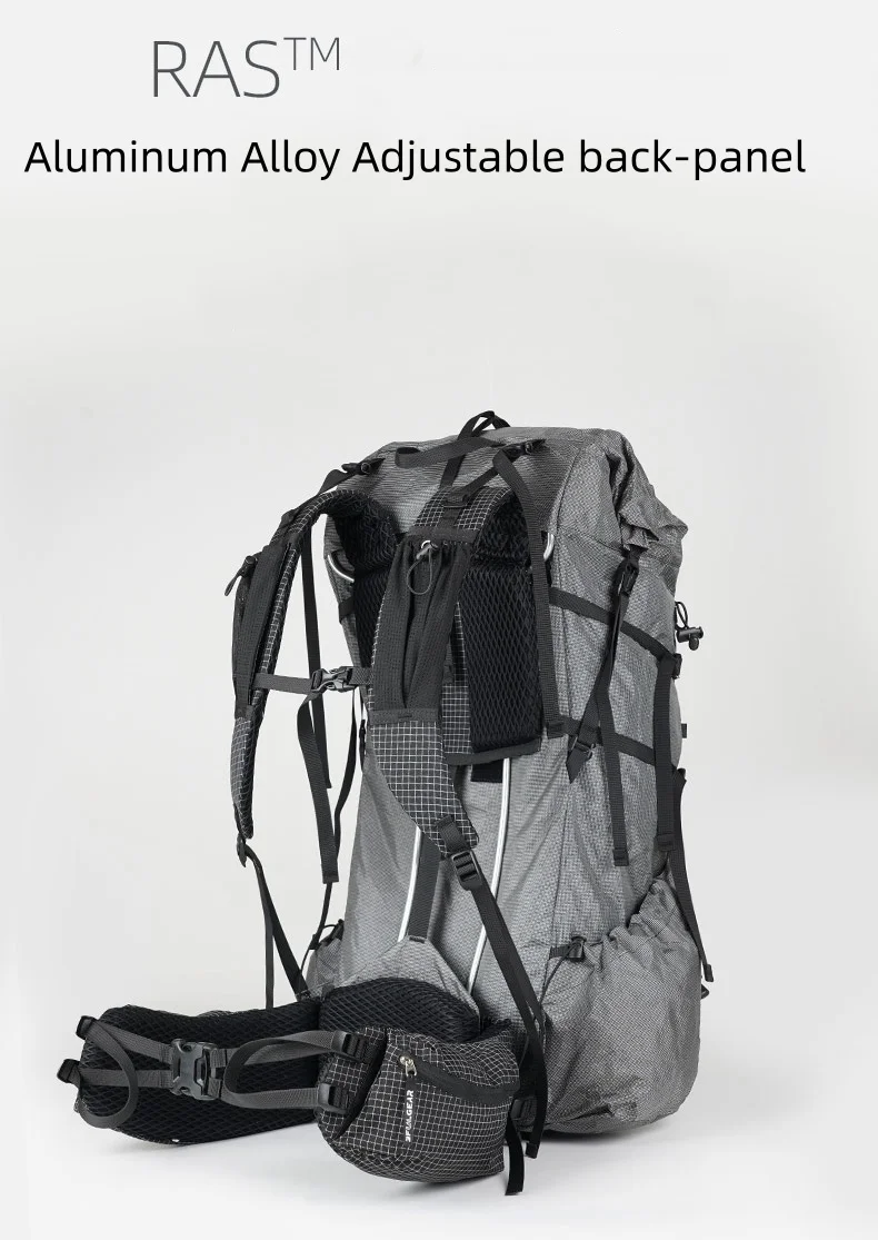 3F UL GEAR Yue 45+10L Rucksack Outdoor Camping Rahmentasche Ultraleichter verstellbarer Multifunktionsrucksack Wandern Bergsteigen – Detail 10