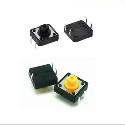 100PCS  12x12x7.3 mm Tactile Switches  Square Push Button Tact Switch 12*12*7.3 mm Micro switch