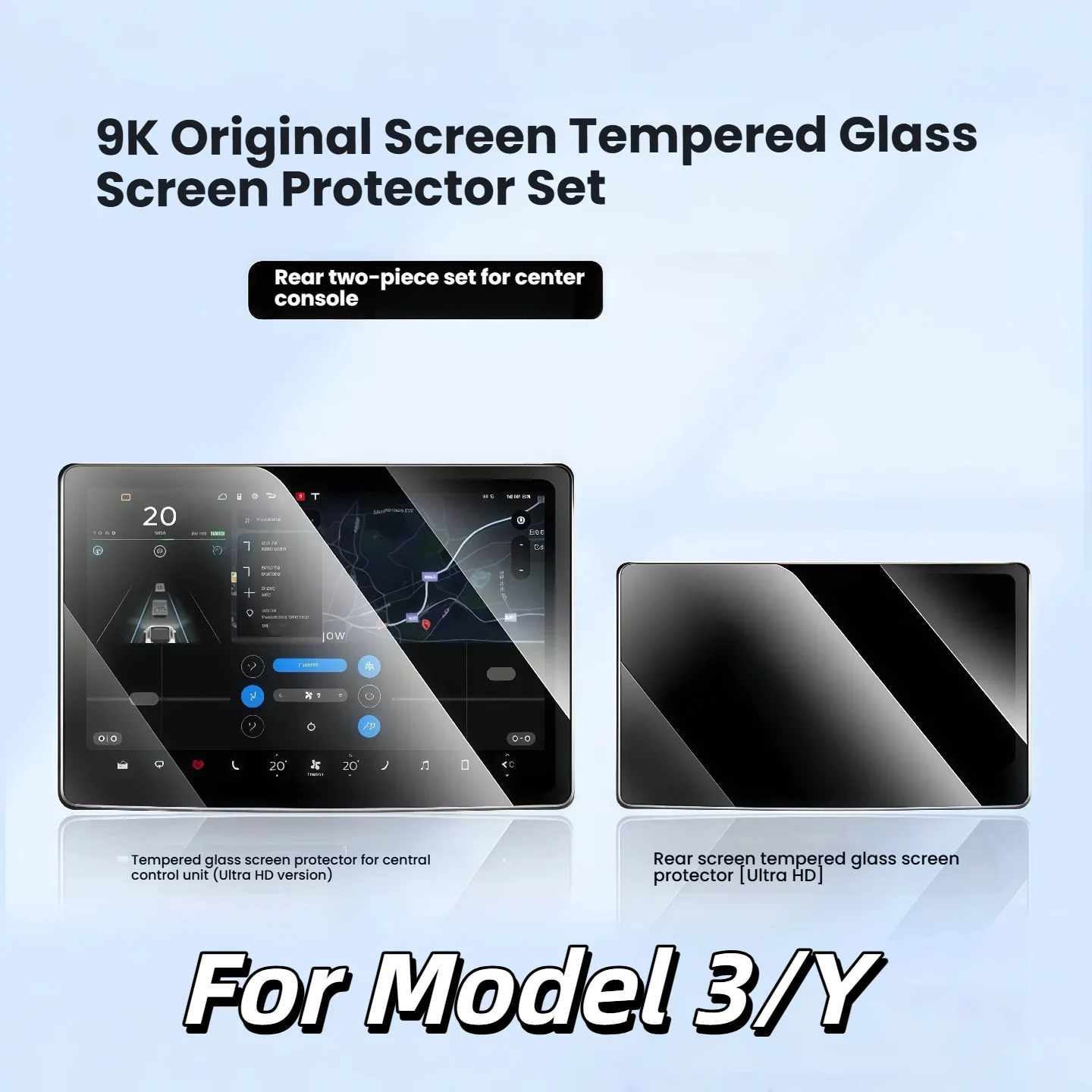واقي شاشة من الزجاج المقسى رفيع للغاية لطراز Tesla Y Juniper 2026 والطراز 3 خالي من الفقاعات المرتفعة