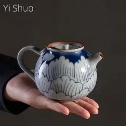 Blue-and-White Teapot Japanese Stoneware Cup Kung Fu Tea Household Ceramics Queen Sancai Cup Ceramic Tea Pot  Tea Set Siteel