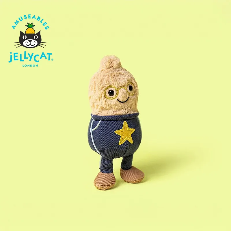 

Мягкая плюшевая игрушка Jellycat Amuseables Peanut Star Student Outfit из Великобритании, очень мягкая, милая, плюшевая, в костюме школьника, подарок на удачу для детей и взрослых