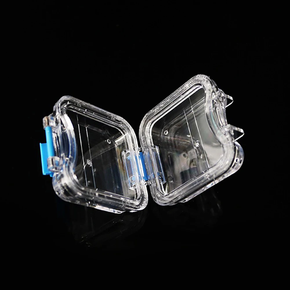 

50pcs Denture Storage Box Dental Crown Box With Transparent Flexible Film Implant Plastic Denture Tooth Box Molar Case Box