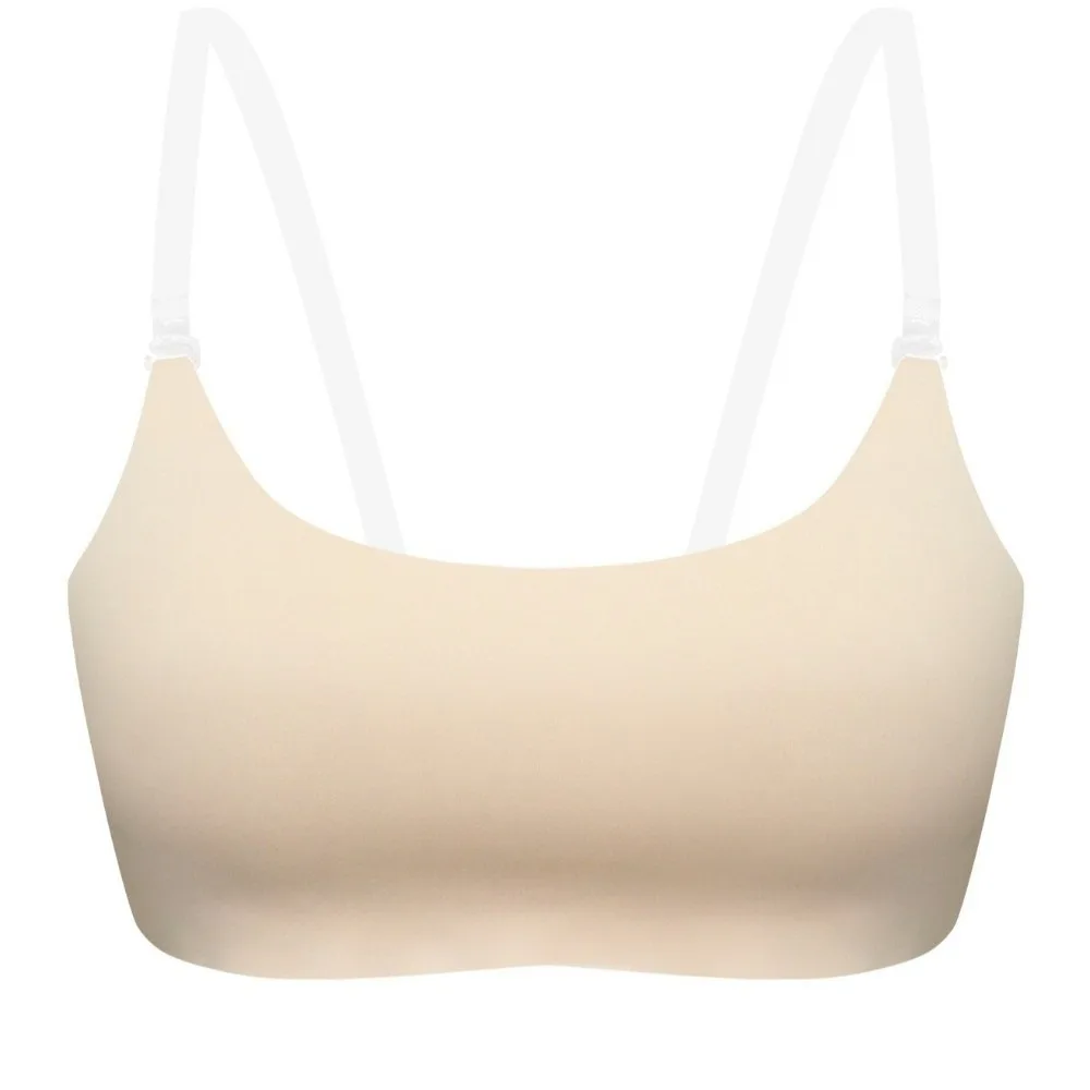 Breathable Invisible Strap Wireless Bra Seamless Backless Strapless Bra Gathered Thin Cup Push-Up Bra Summer Outfits
