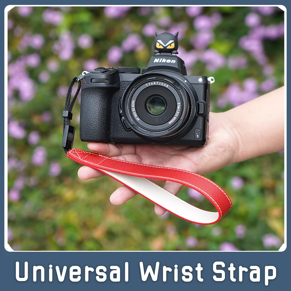 Camera Wrist Strap Hand Strap Universal Flat Circle Leather Material Soft Retro Portable Rope for Sony Fuji Nikon Canon Lumix
