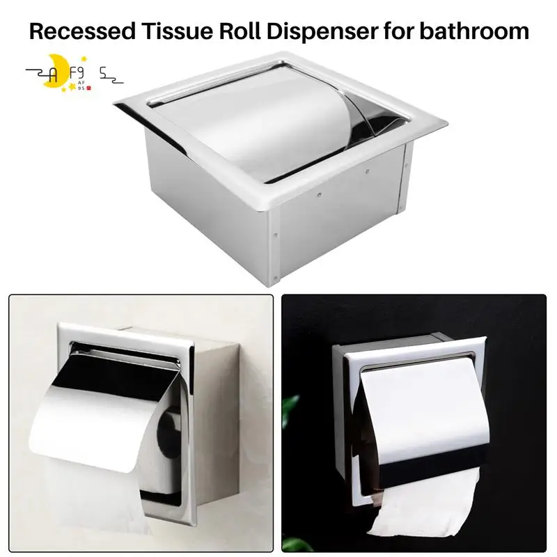 

AF95-Утопленный держатель для туалетной бумаги из нержавеющей стали, настенный держатель для туалетной бумаги, держатель для туалетной бумаги в современном стиле, встраиваемый рулон салфеток