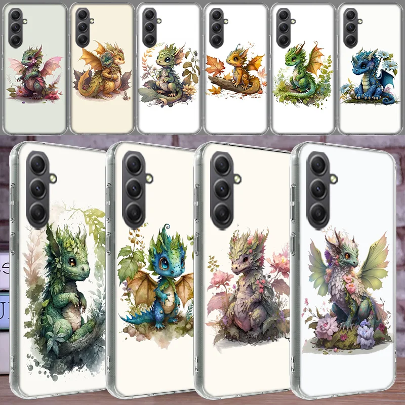 Cute Mythical Dragon Case For Phone Samsung Galaxy A12 A22 A32 A52 A52S A13 A23 A33 A53 A14 A24 A34 A54 5G A73 A42 A9 A8 A7 A6 P