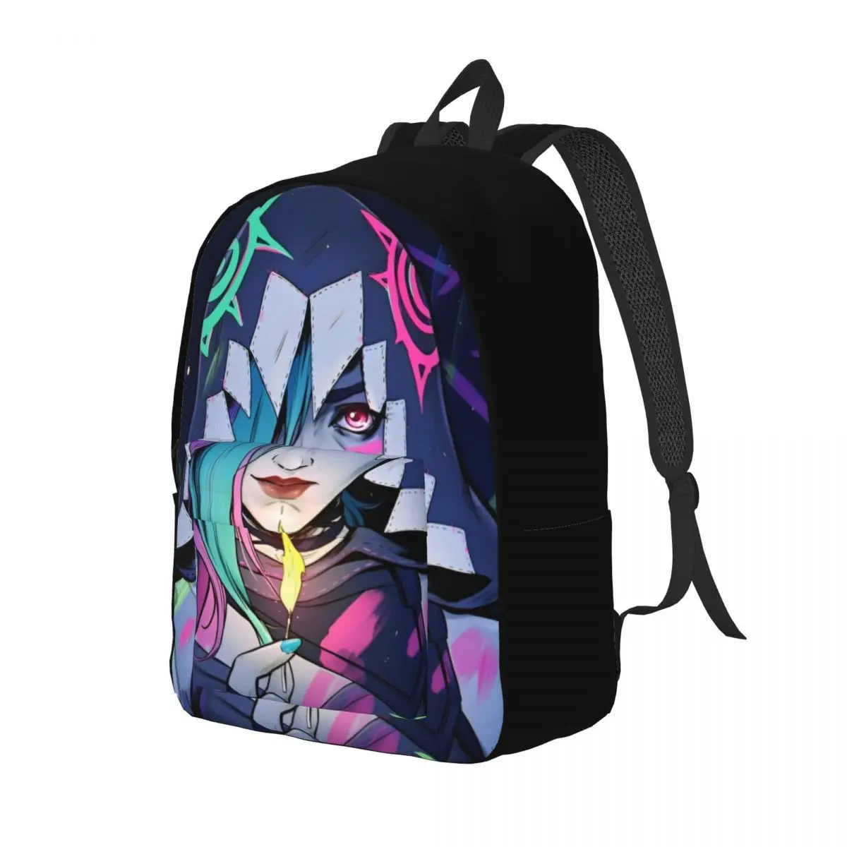 Jinx Arcane Backpack for Men Women High School Hiking Travel Daypack Action Adventure Fantasy Laptop Computer Canvas Bags