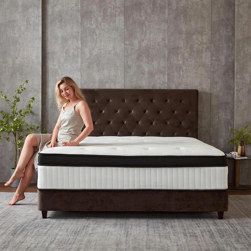 Knitted Fabric Memory Foam Queen King Size Orthopedic Mattress Compressed Pocket Spring Waterproof Hybrid Topper