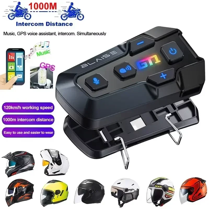 

1/2Pcs Motorcycle Helmet Bluetooth Intercom Headset Wireless Interphone Intercomunicador Moto Waterproof HandsfreeCall Headphone