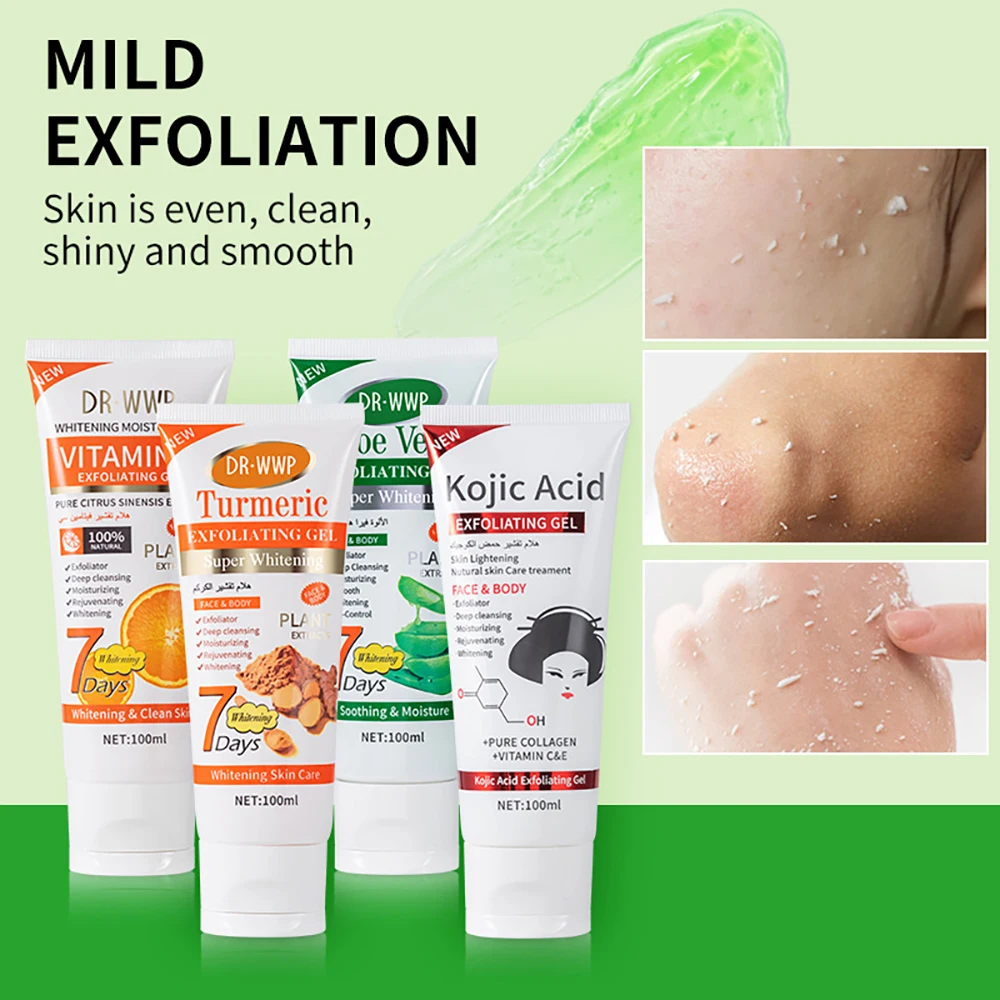 

Vitamin C Face Exfoliating Gel Aloe Vera Facial Exfoliate Scrub Turmeric Clean Dead Skin Remove Blackhead Shrink Pores Skincare
