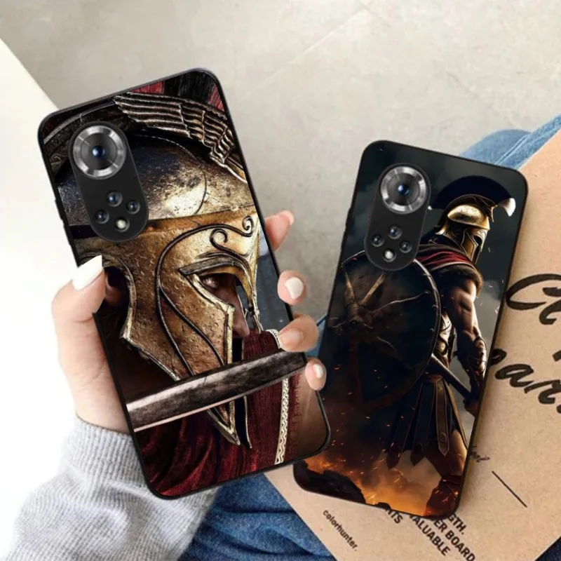 Spartan Warrior Smart Phone Case for Honor 90 70 50 20 7S X9 X8 X7 Magic 4 3 Pro Black Soft Phone Cover Funda