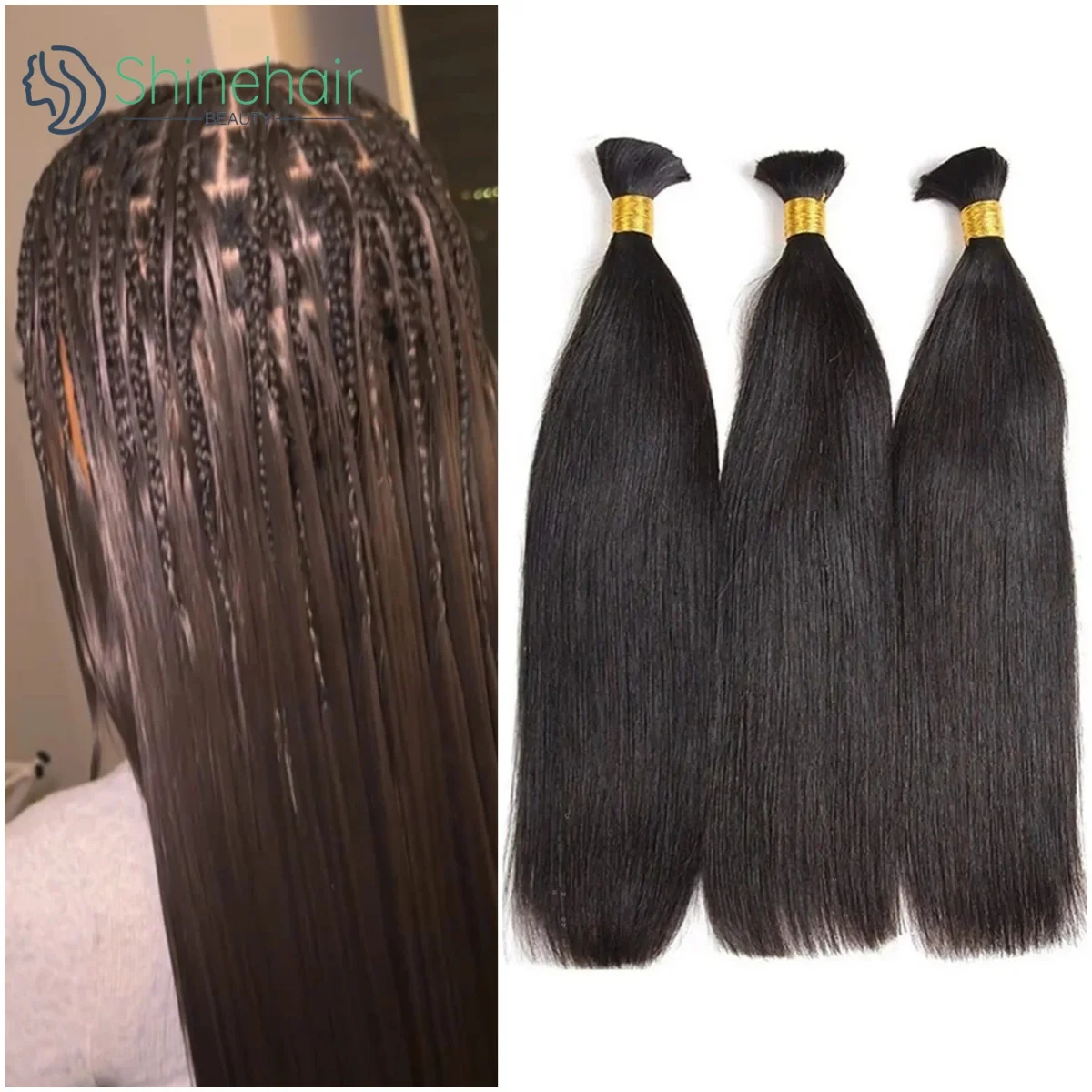 10A Indian Raw Unprocessed Hair Bulk For Braiding No Weft 100% Human Hair Extensions Virgin Natural Black Hair Heat Resistant