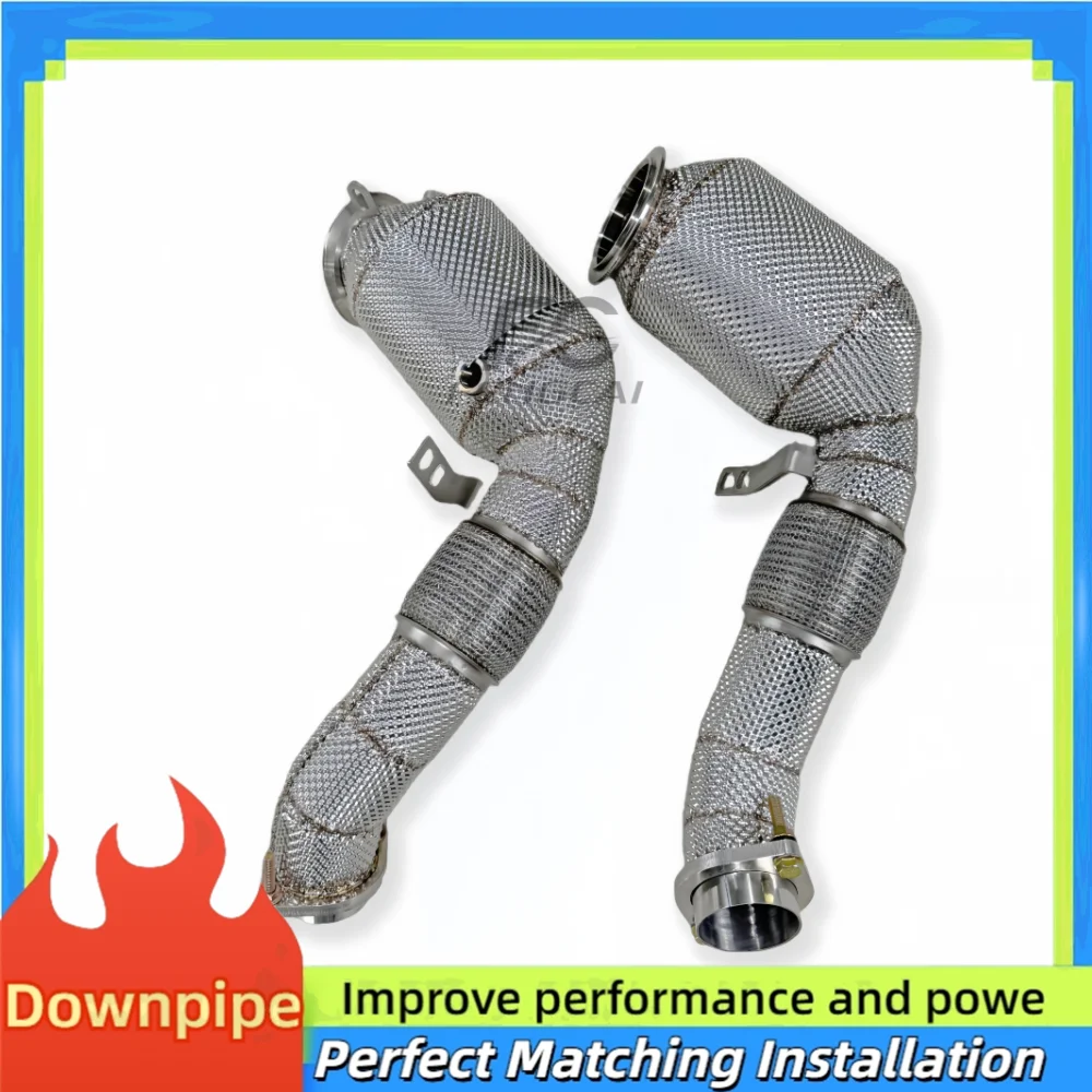 Downpipe Head High Flow for BMW X5M X6m E70 E71 2010-2013 4.4T Stainless Steel with Heat Insulation Power Upgrade