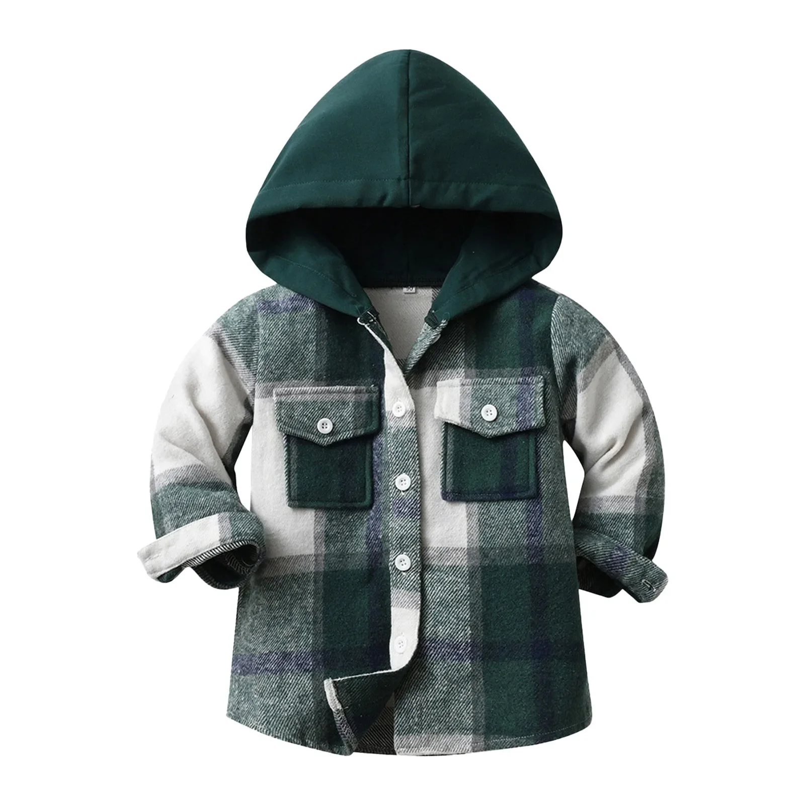 Toddler Kids Baby Outwear Coat Long Sleeve Hooded Warm Girl Jackets Plaid Jacket for Girls or Boys Long Padding Jacket for Kids