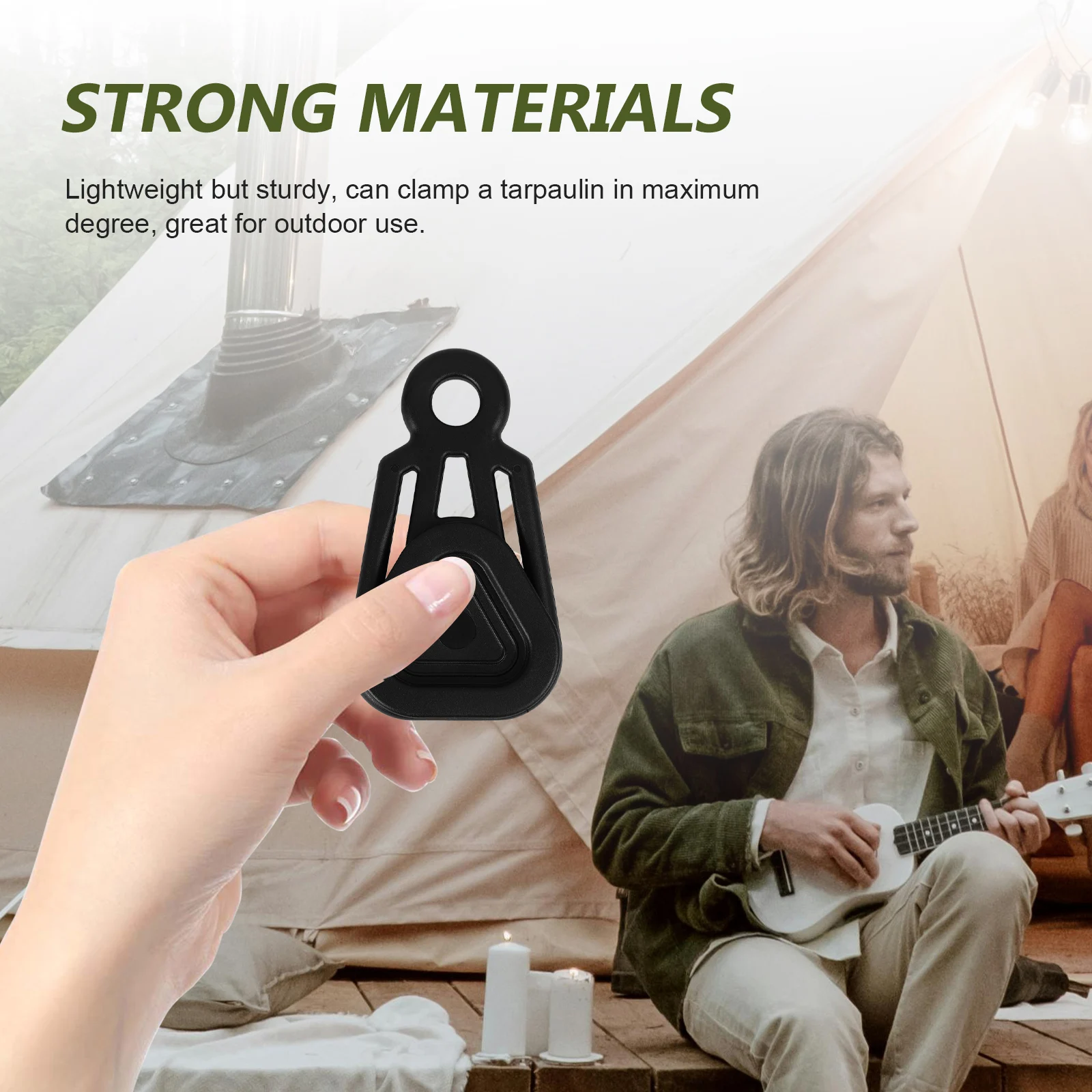 

10 Pcs Tent Clamps Lightweight Sturdy Camping Clips Disc Buckle Fixing Heavy Duty Tarp Awning Trap Clamps Outdoor Use Plastic