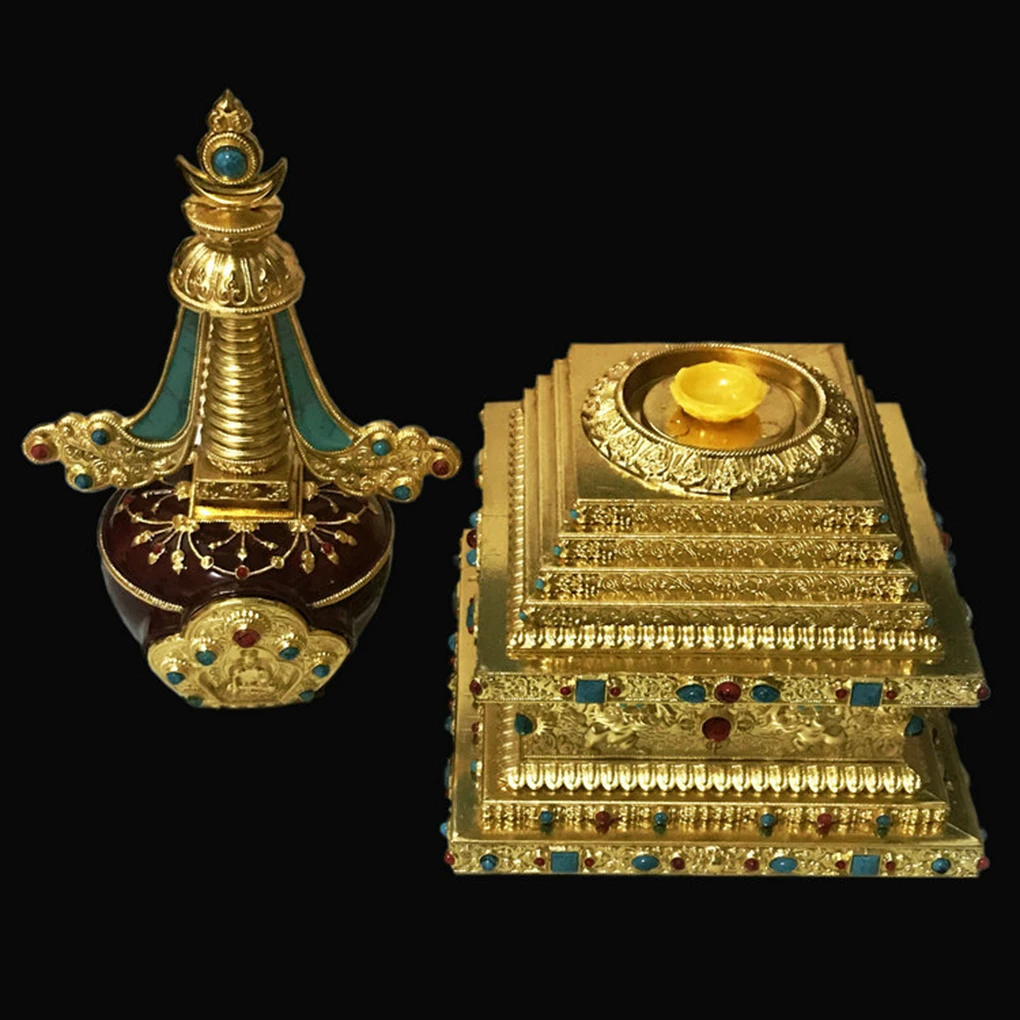 Gold Add Charm To Home With Alloy Bodhi Tower Stupa Ornament Stupa Ornaments Buddhist Stupa