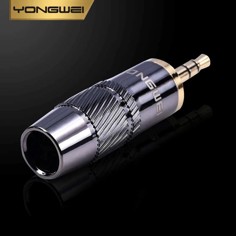 YONGWEI Pure copper 3.5mm TRS audio plug, suitable for notebook, computer 3.5mm, headphone 3-pole AUX car DIY welding plug