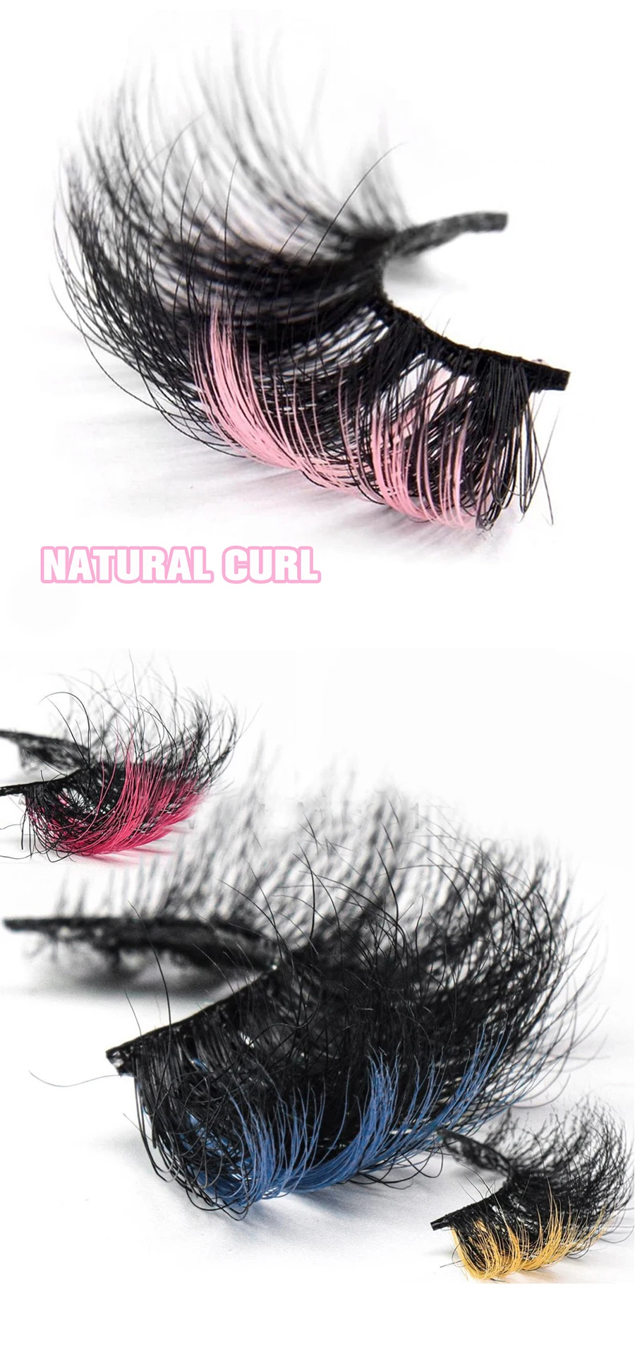 DINGSEN 5 Paar bunte 3D-Kunstwimpern, natürliche lange bunte Wimpern, dramatisches Make-up, künstliche Wimpern, Party, Cosplay, farbige Wimpern – Detail 5