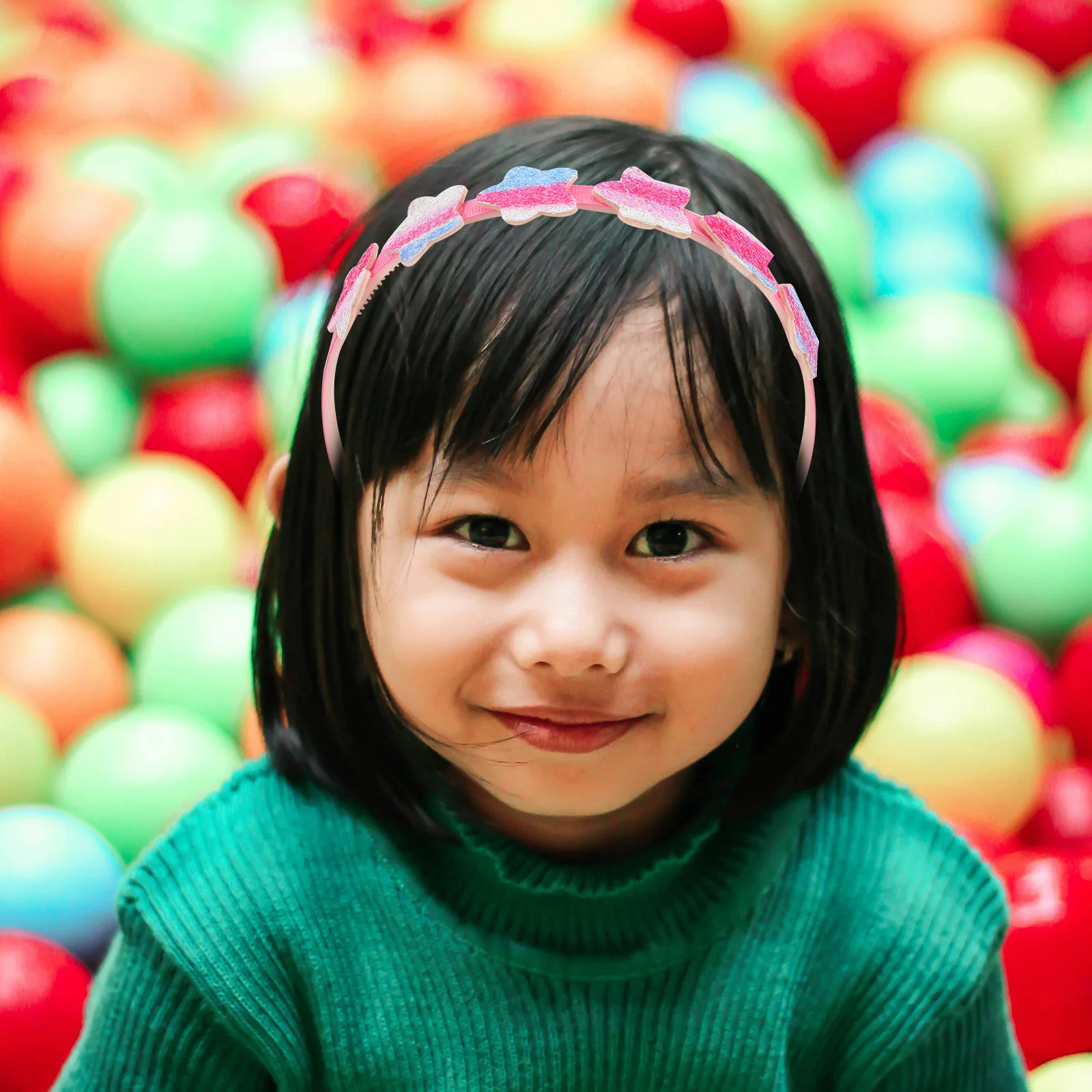 

6pcs Glitter Headbands For Kids Glittery Hairbands With Teeth Toddler Girls Hair Accessories Party Favors Age 3+