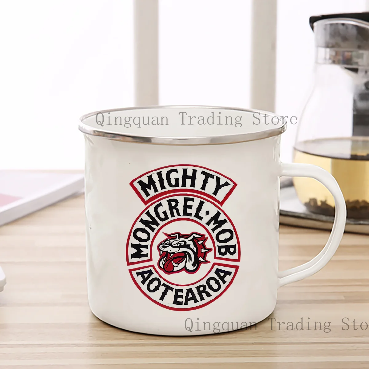 Mongrel Mob  Enamelled cup Coffee Mug 11oz Ceramic Coffee Tea Cocoa Cup Handle Tea Drink Cup