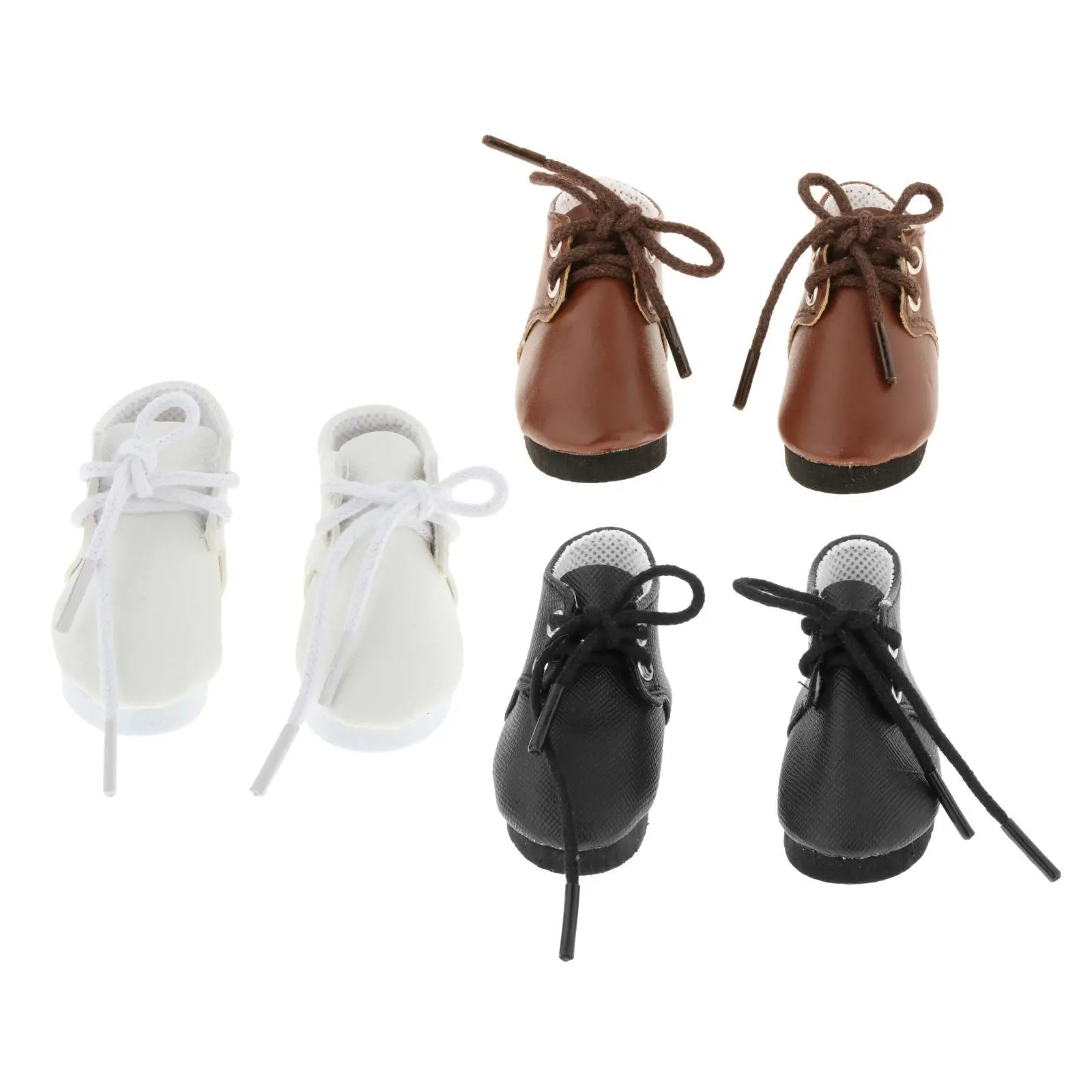 Fashion Doll Shoes 1/3 Scale Lace Up Boots PU Leather Doll House Decor for Birthday Gift and Kids Plaything