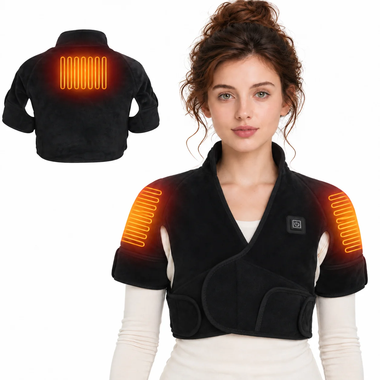 Electric Shoulder Warmer Upper Back Neck Heating Wrap 3 Heat Settings USB Powered Soothing Warmth Muscle Relaxation Daily Care