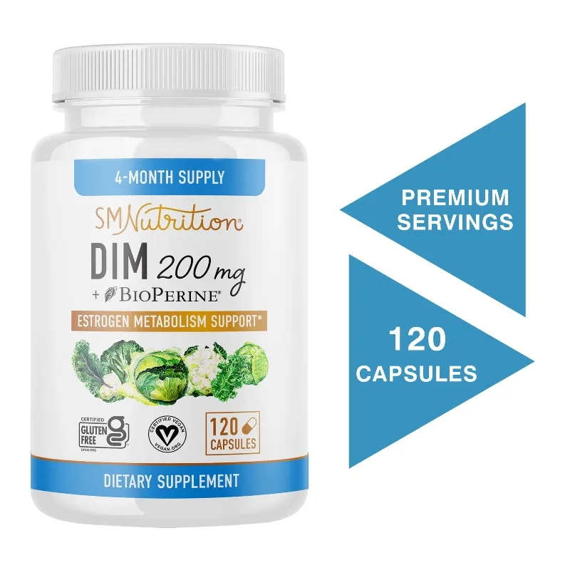 DIM 200 Mg - Female Endocrine Balancing Supplement, Supports Menopause, Antioxidant, Relieves Fatigue and Mood