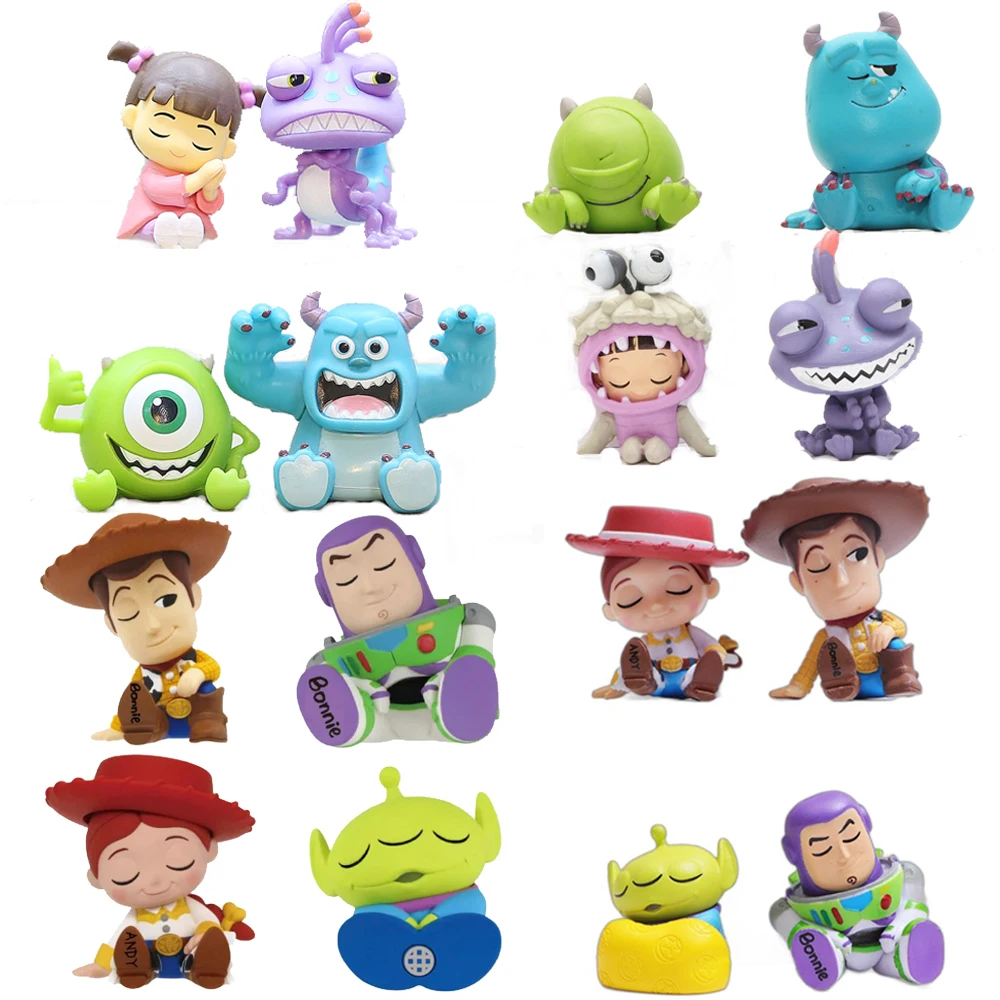 Q Version Anime Figures Cartoon Toy Story Woody Alien Monsters University James P. Sullivan Model Toys Children Christmas Gift