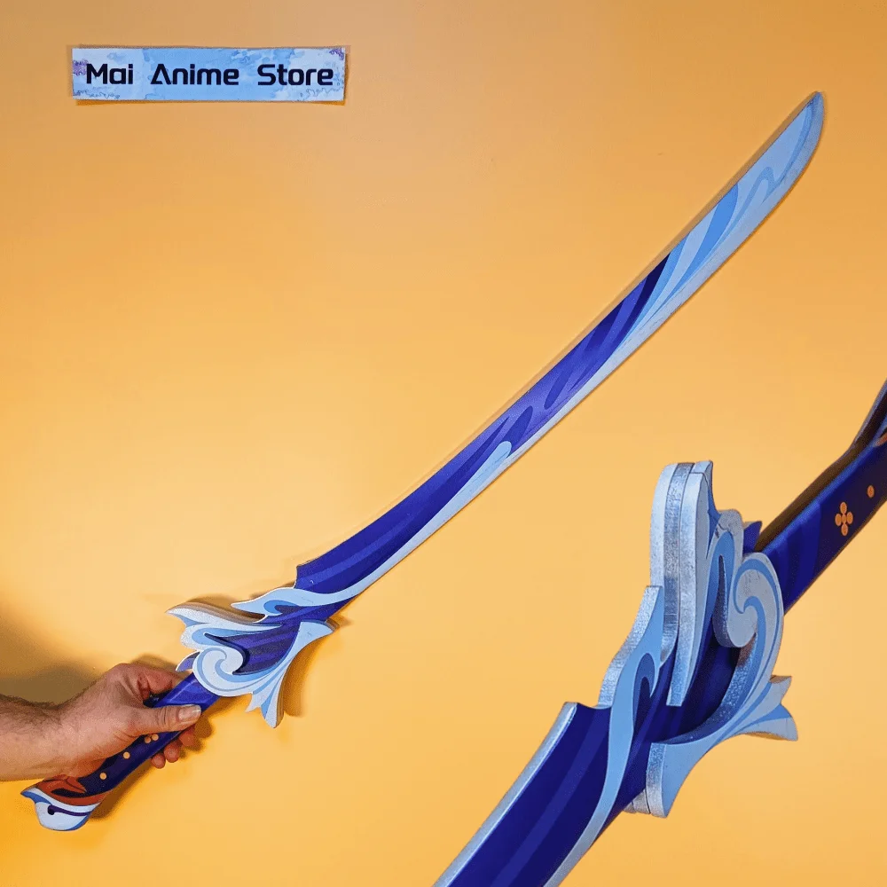 39in genshin impacto katana sabre original espada de madeira tamanho real japonês katana anime cosplay prop faca ninja brinquedo afiado presente