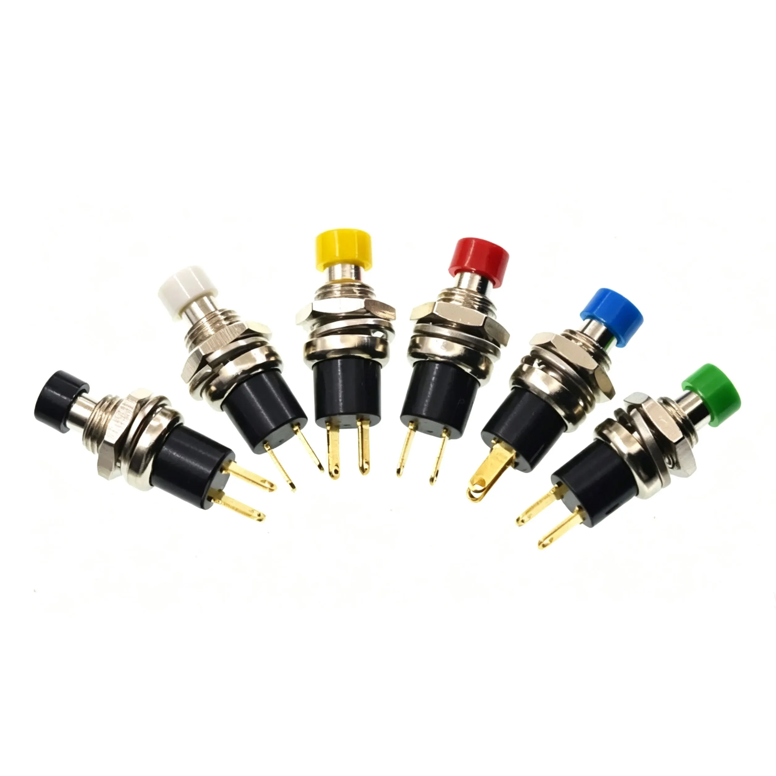 2pcs PB05B 7mm Push Button Switch PBS-110 self-locking/Lockless Non-lock self-resetting Switch Pin gold plating
