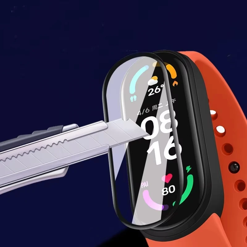 Film de protection d'écran pour montre intelligente Xiaomi mi band 8 7, souple HD 3D, verre trempé nano-revêtement complet Mi band 7 6 5 4 3, accessoire