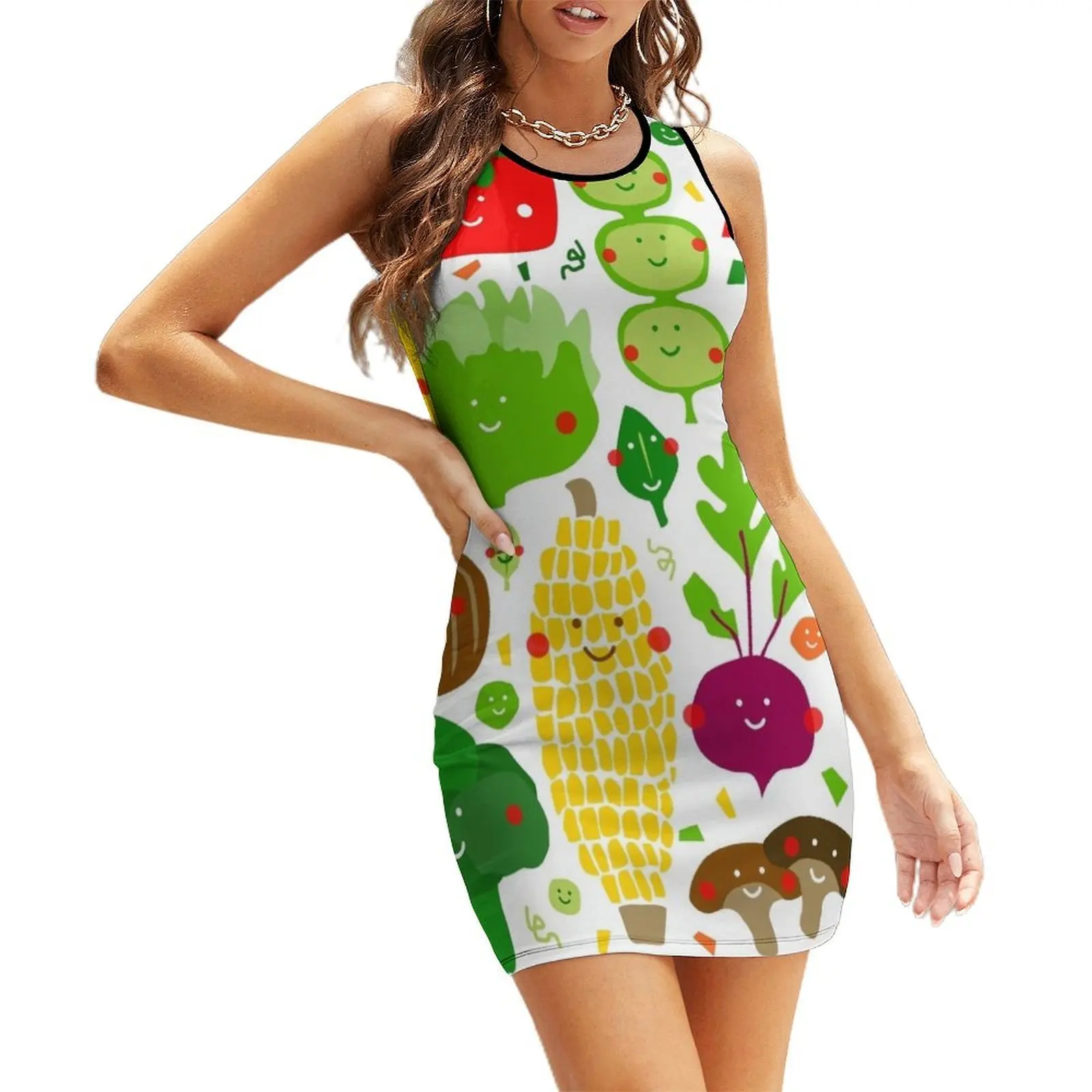 

Eat your greens Sleeveless Sundress sexy dress chic and elegant evening dress birthday dress for women luxury 2025