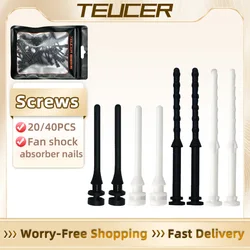 TEUCER 20/40Pcs Screw Rubber Rivet Fan Noise Absorbtion Anti Vibration Mount Silicone Shock-absorbing Nails Black/White