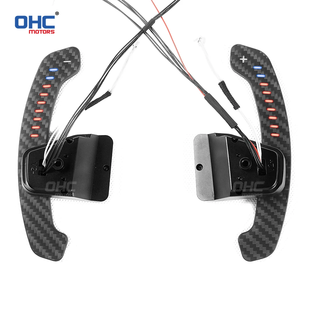 LED Magnetic Carbon Fiber Paddle Shifters For VW Golf 8 MK8 GTI R R line 2021 2022 2023 2024 2025 Steering Wheel Paddles Shift