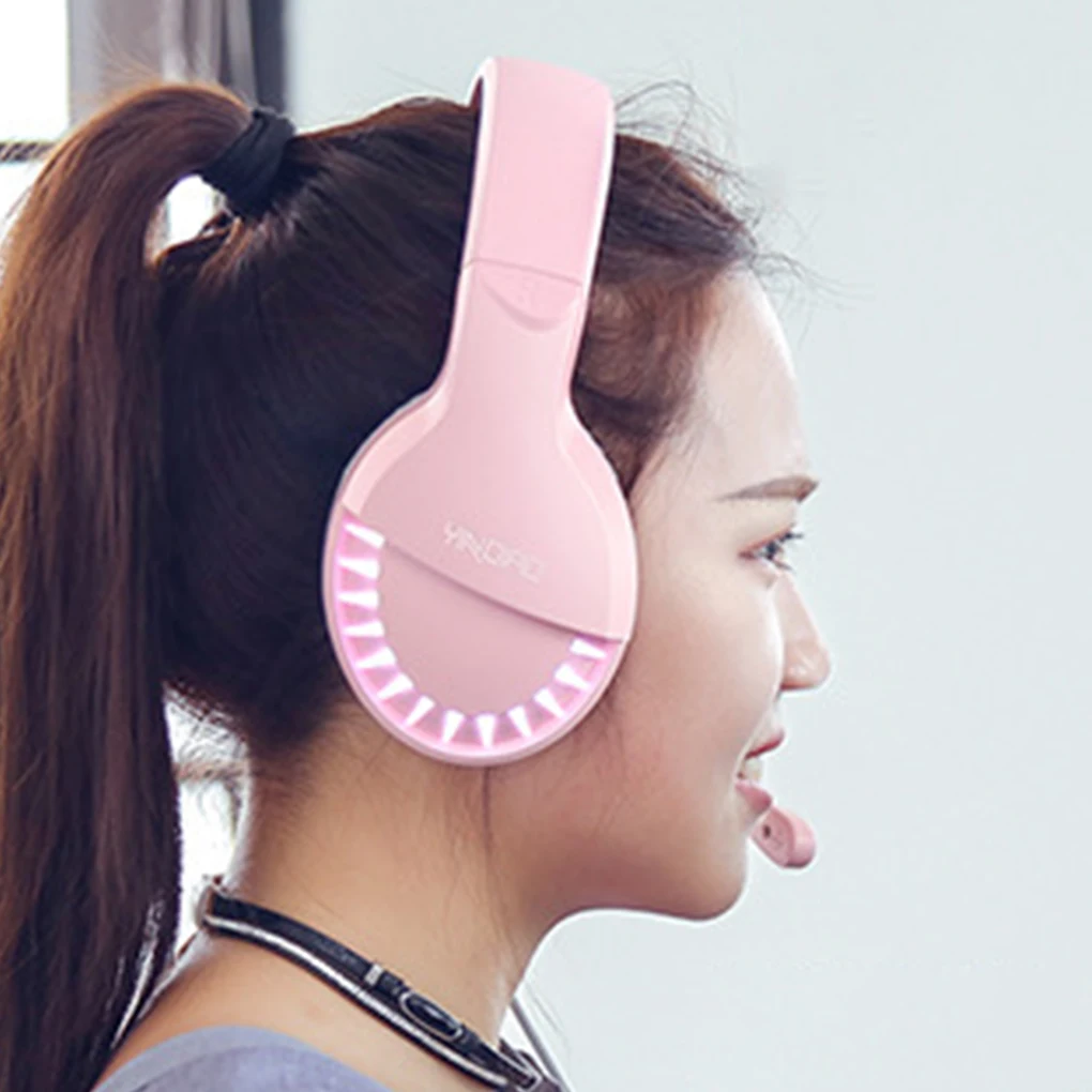 Wired Headset with Microphone Computer Laptop PC Gaming Headphones Noise-reducing Electronics Earphone Gamer Office Pink