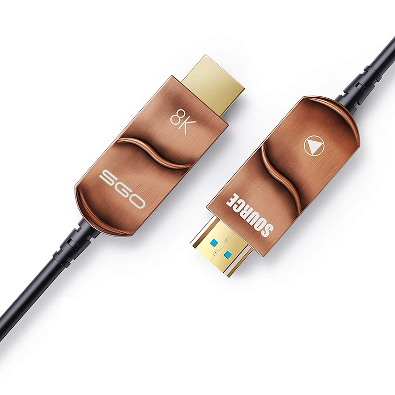 Long 8K Fiber Optic HDMI Cable HDMI 2.1 Unidirectional 48Gbps High-Speed Slim HDMI Cord 8K@60Hz 4K@120Hz HDR/eARC HDCP 2.2/3D