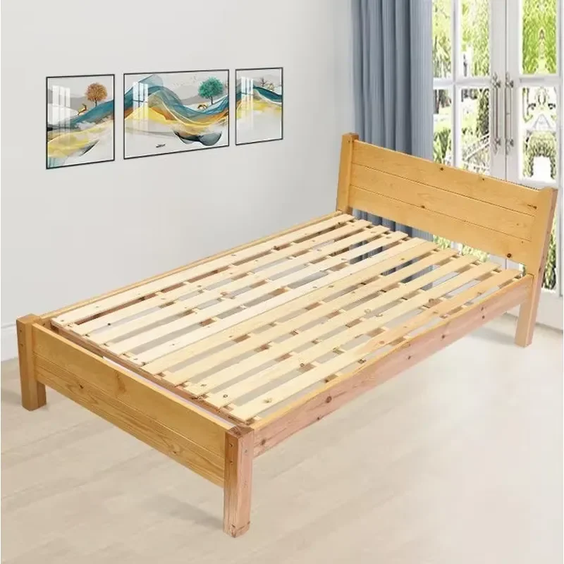 Bedroom furniture set No mattress King bed Double wooden upholstered popular bed frame 1.8 meters Double modern wooden bed