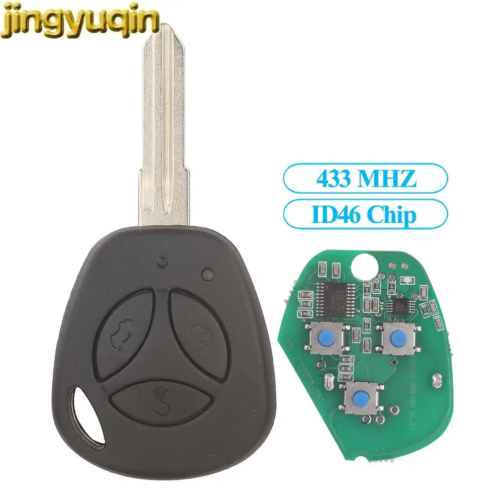 

Jingyuqin 3 Button Remote Car Key Fob 433MHz ID46 Chip For Lada Priora Sedan Sport Kalina Granta Vesta X-Ray Xray