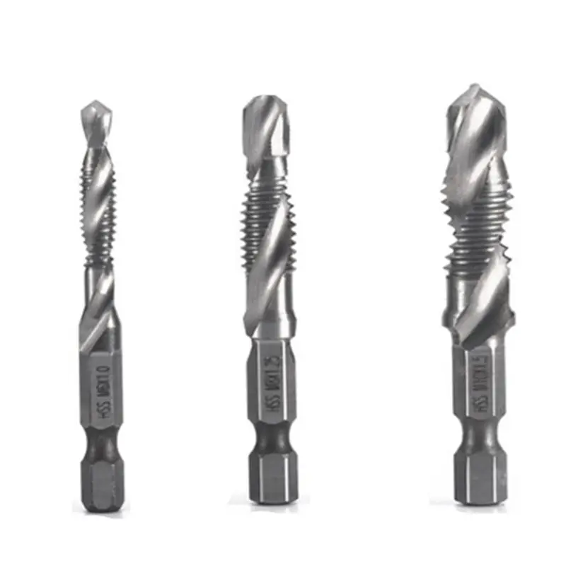 YANA50I 3Pcs M6 M8 M10 High-Speed Steel Titanium Plated Composite Tap Drill And Tap Integrated Machine Tap Open Chamfer Tool