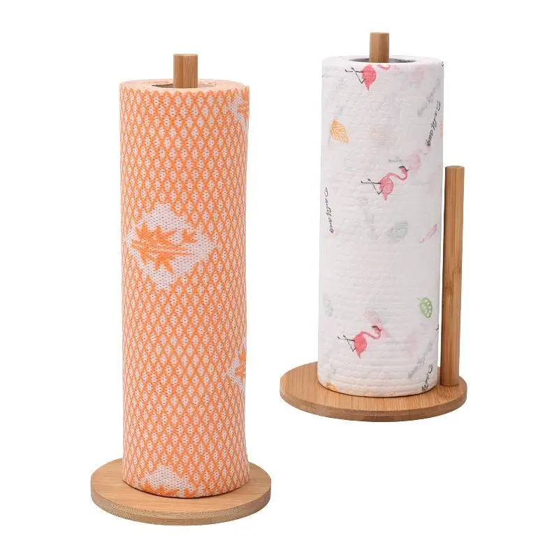 Wood  Durable Anti-Skid Tissue Vertical Stand Rack Hook For Kitchens Bathrooms Living Rooms Restaurant