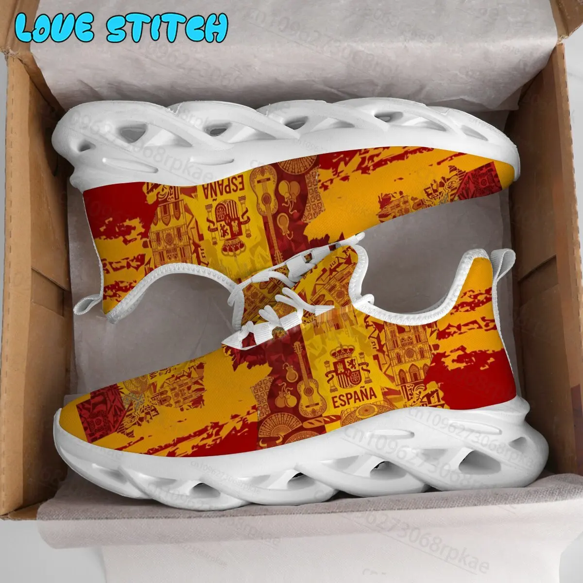 Popular Interest Spain Flag Teenager Children Shoes for Boys Girls Parity Fashion Lace Up Low Top Sneakers Free-express