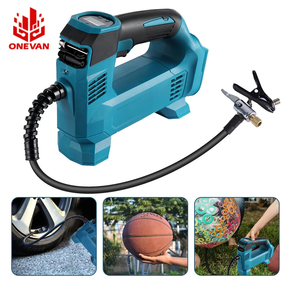 

Cordless Air Compressor Pump Portable 830KPA Electric Pump for Bicycle For Bicycle Motorcycle Ball For Makita 18V Battery